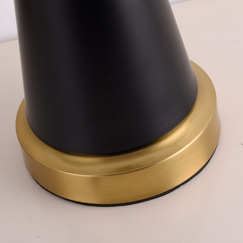 Cylinder Cone Iron Fabric Table Lamp