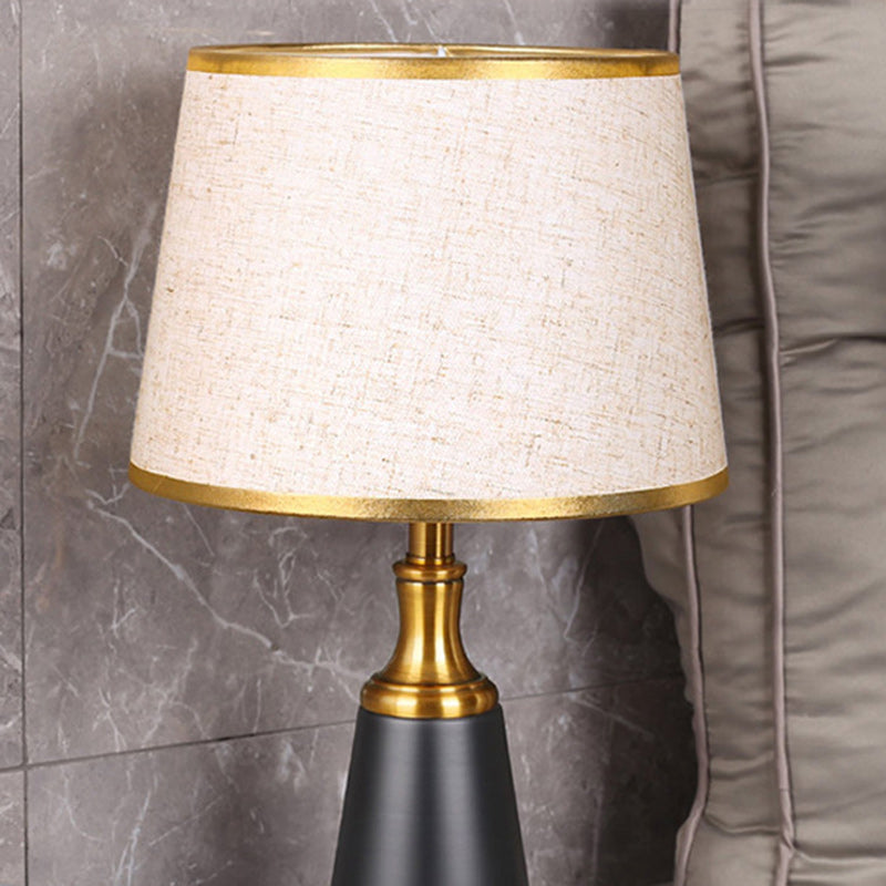 Cylinder Cone Iron Fabric Table Lamp