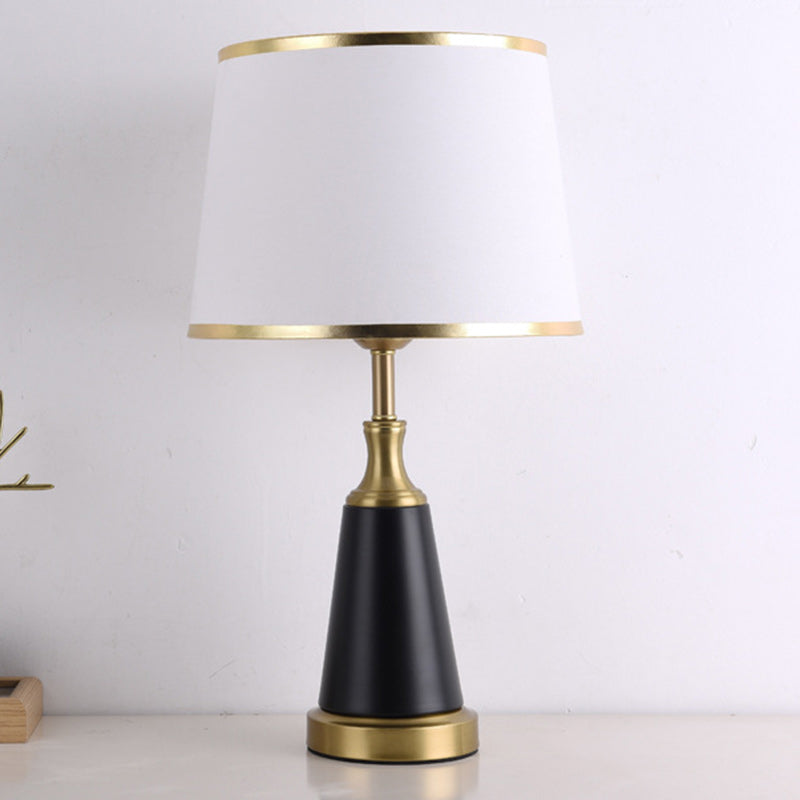 Cylinder Cone Iron Fabric Table Lamp