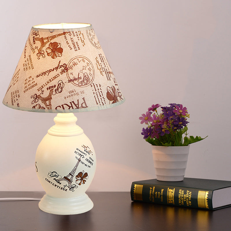 Round Cylinder Square Ceramic Table Lamp