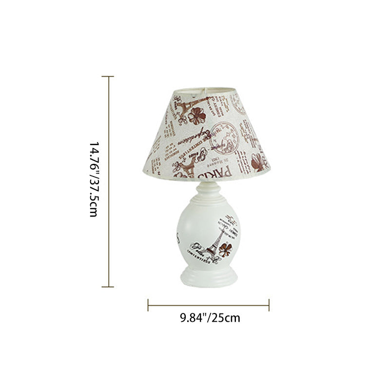 Round Cylinder Square Ceramic Table Lamp