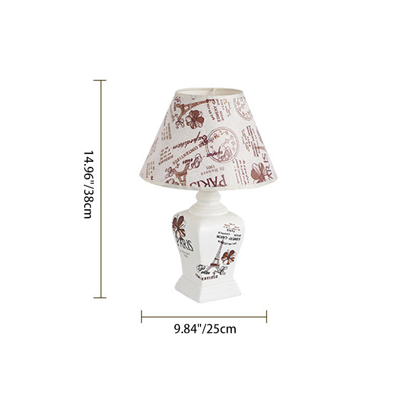 Round Cylinder Square Ceramic Table Lamp