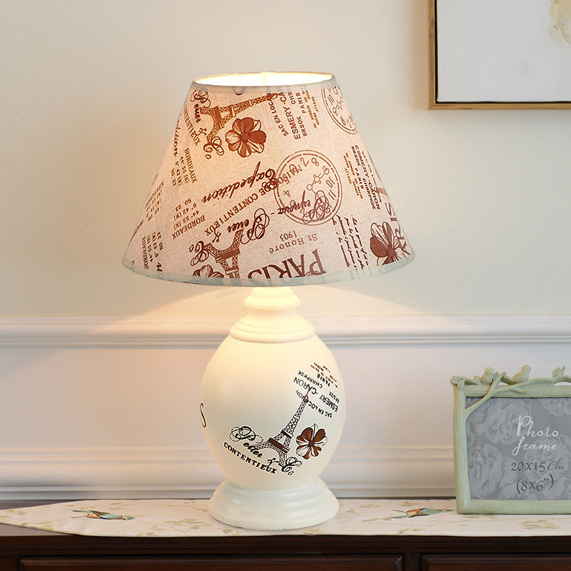 Round Cylinder Square Ceramic Table Lamp