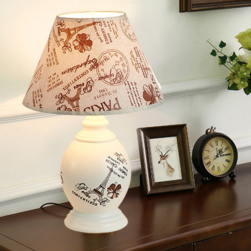 Round Cylinder Square Ceramic Table Lamp