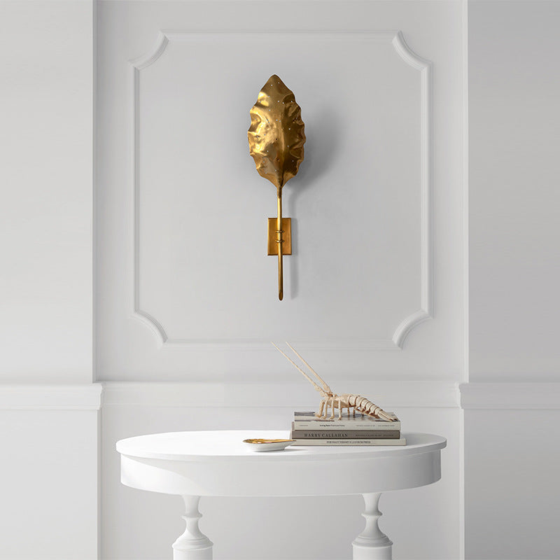 Leaf Shape Copper Living Wall Lamp