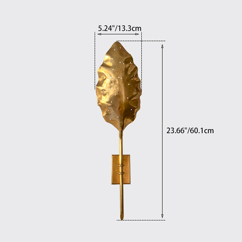Leaf Shape Copper Living Wall Lamp
