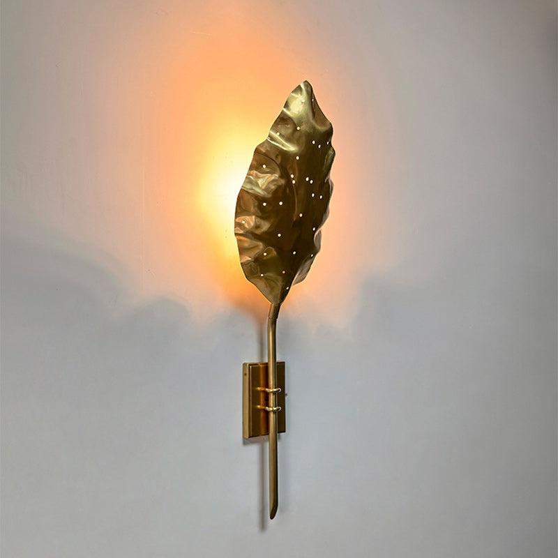 Leaf Shape Copper Living Wall Lamp
