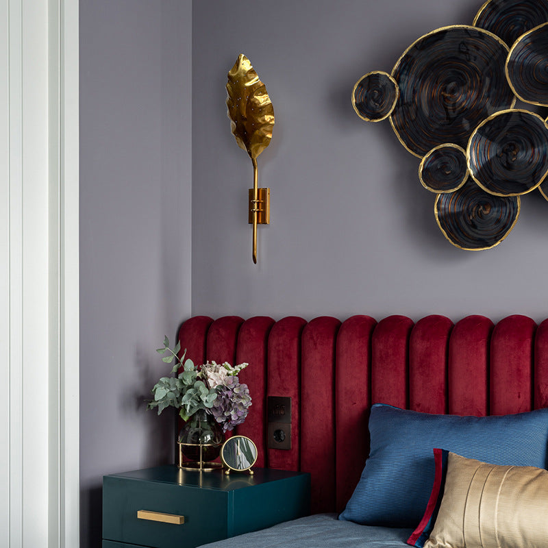 Leaf Shape Copper Living Wall Lamp