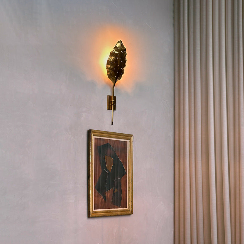 Leaf Shape Copper Living Wall Lamp