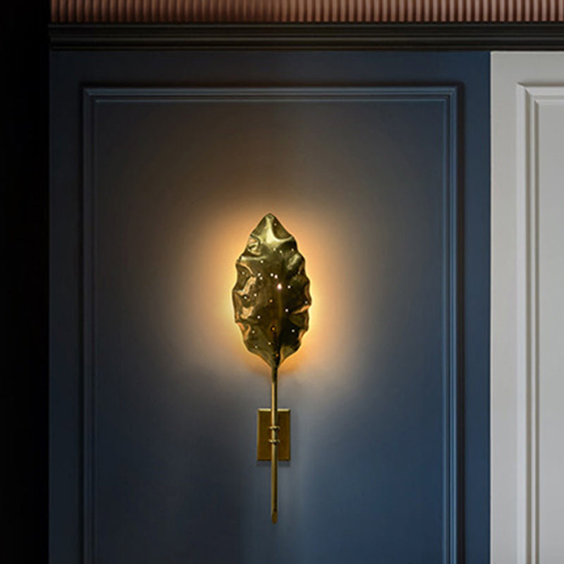 Leaf Shape Copper Living Wall Lamp