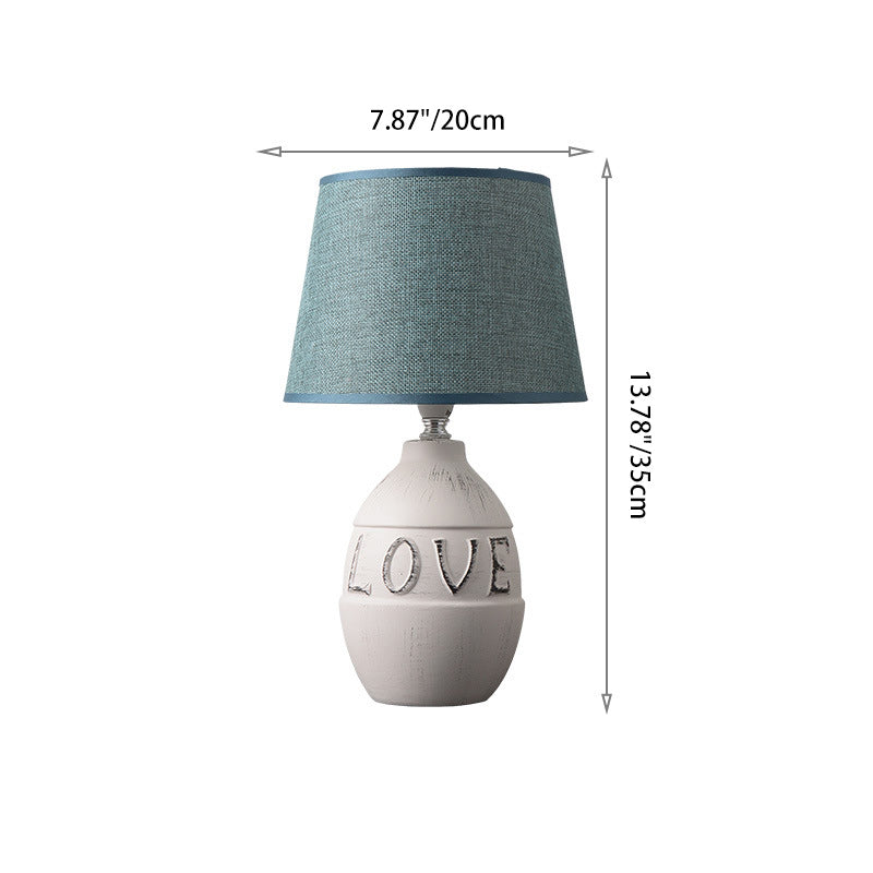 Round Cylinder Oval Ceramic Table Lamp