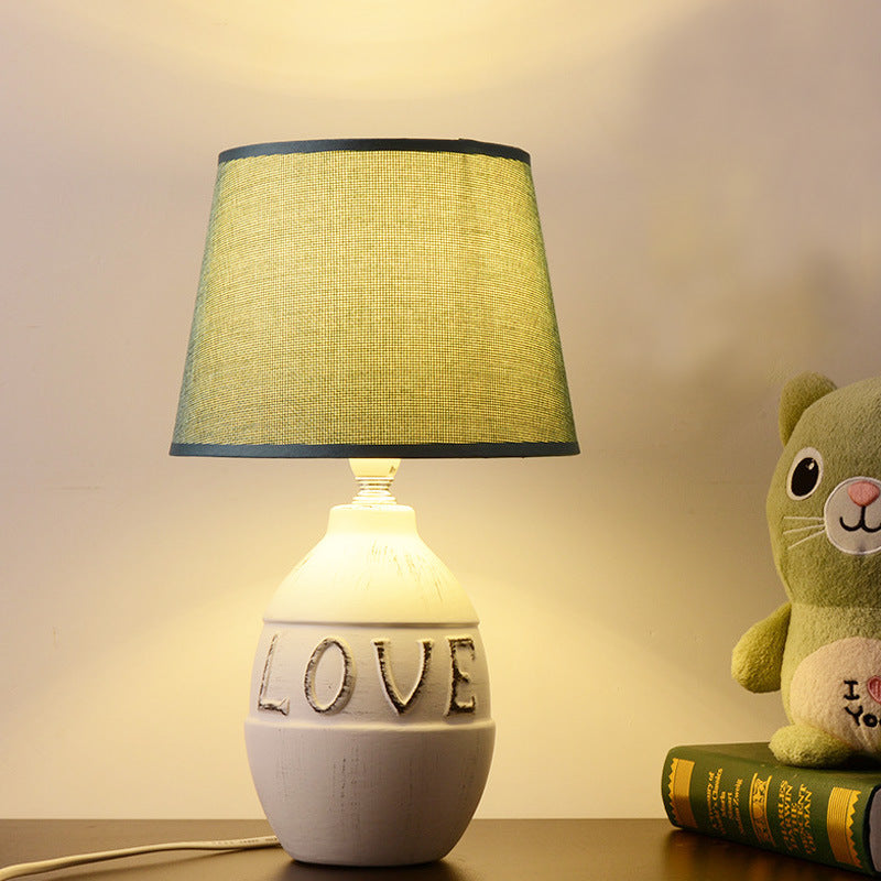 Round Cylinder Oval Ceramic Table Lamp