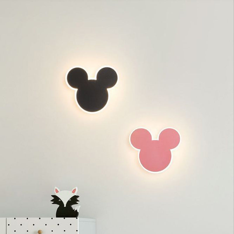 Cartoon Round Iron Bedroom Wall Lamp