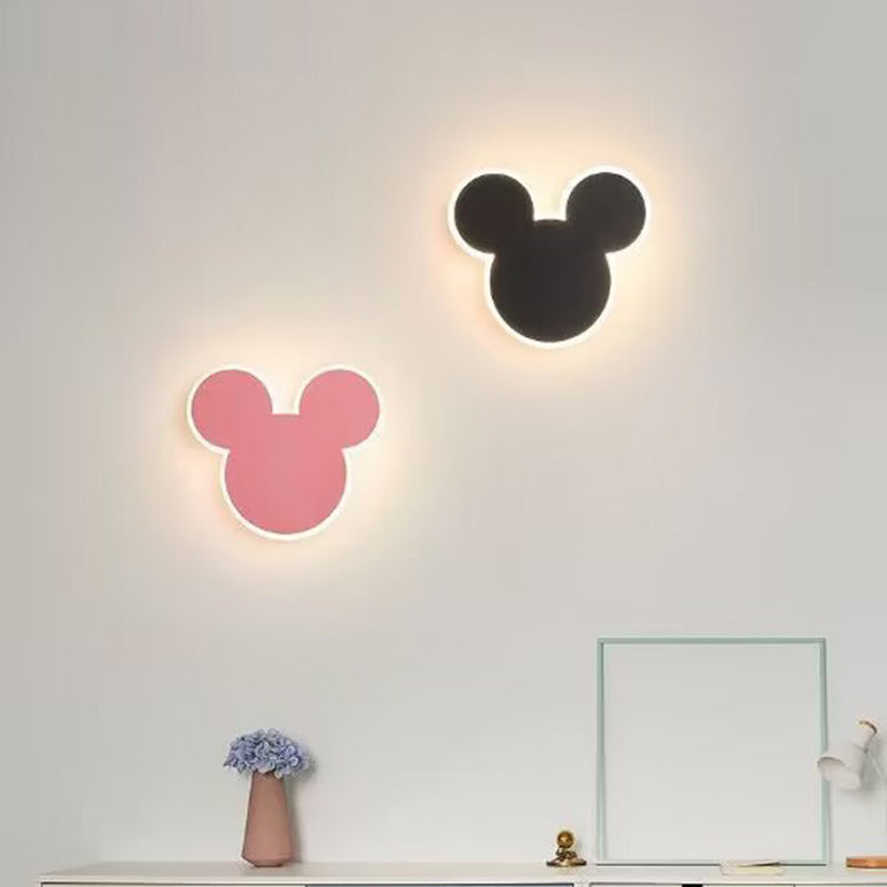 Cartoon Round Iron Bedroom Wall Lamp