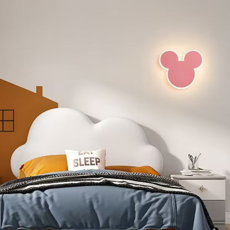 Cartoon Round Iron Bedroom Wall Lamp