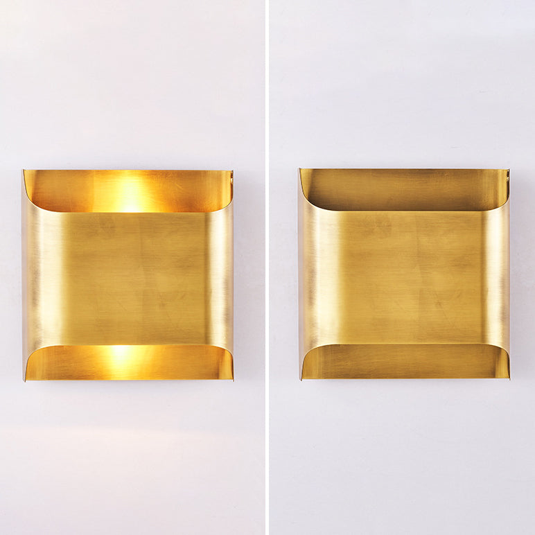 Square Copper Bedroom 2-Light Wall Lamp