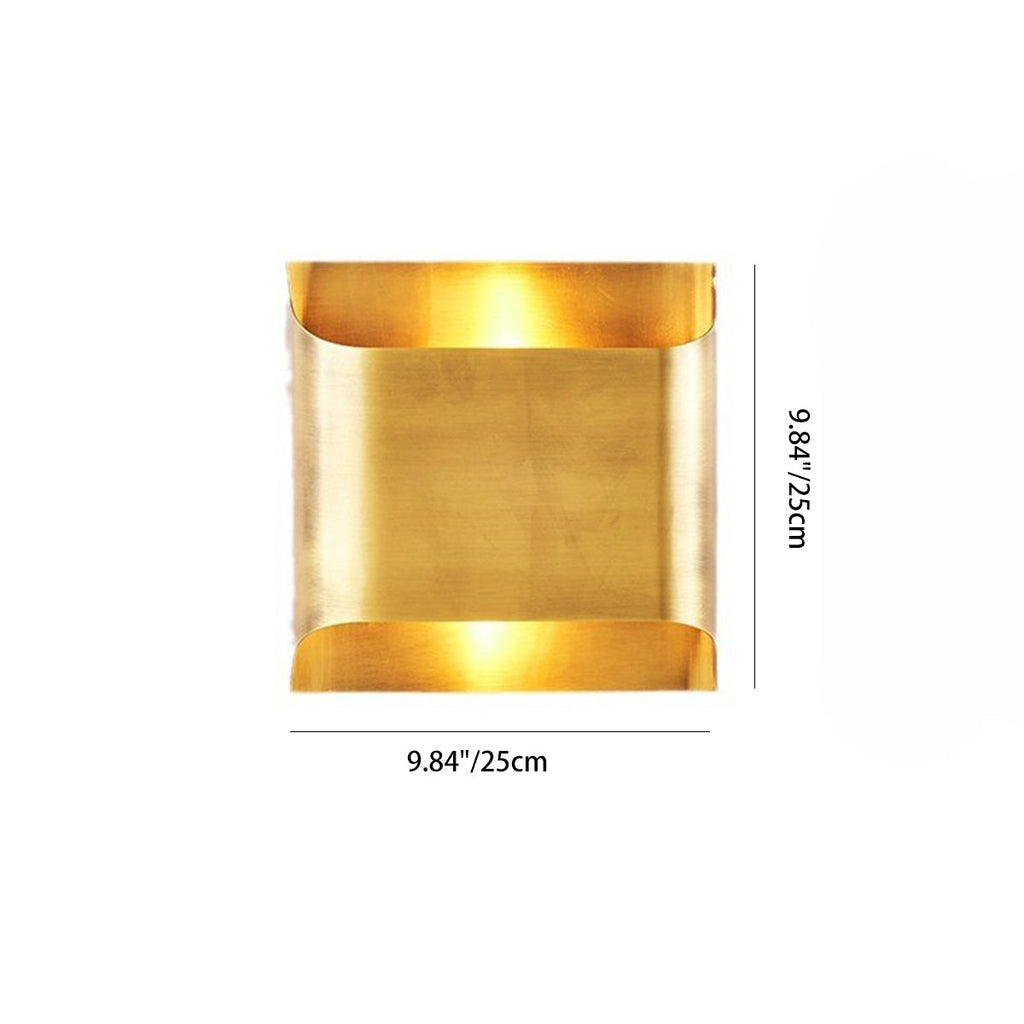 Square Copper Bedroom 2-Light Wall Lamp