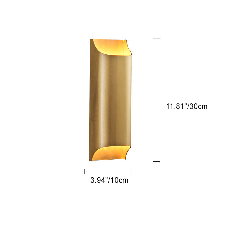 Rectangular Copper Bedroom 2-Light Wall Lamp
