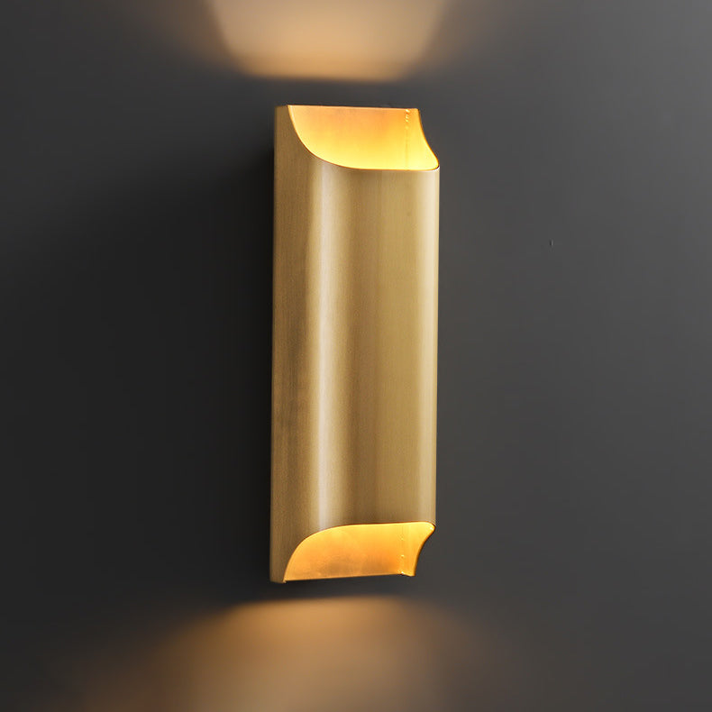 Rectangular Copper Bedroom 2-Light Wall Lamp