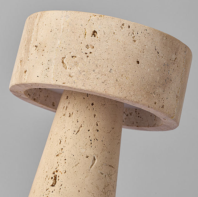 Round Cone Yellow Travertine Table Lamp