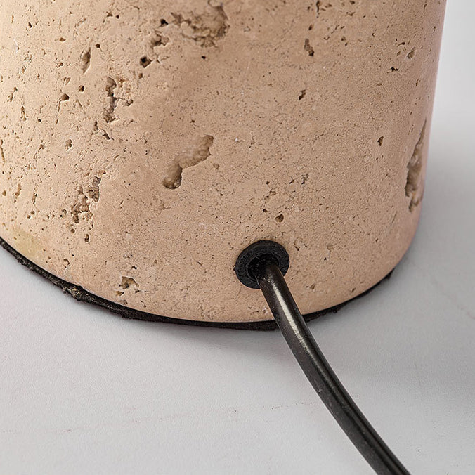 Round Cone Yellow Travertine Table Lamp