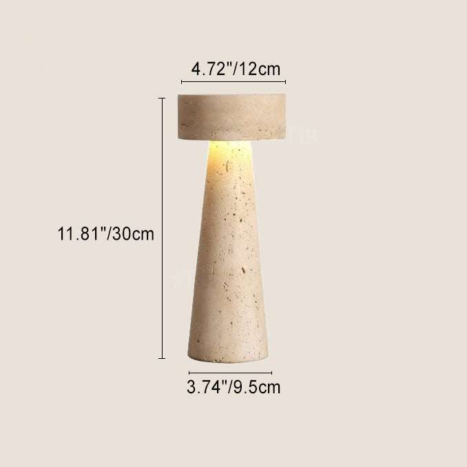 Round Cone Yellow Travertine Table Lamp