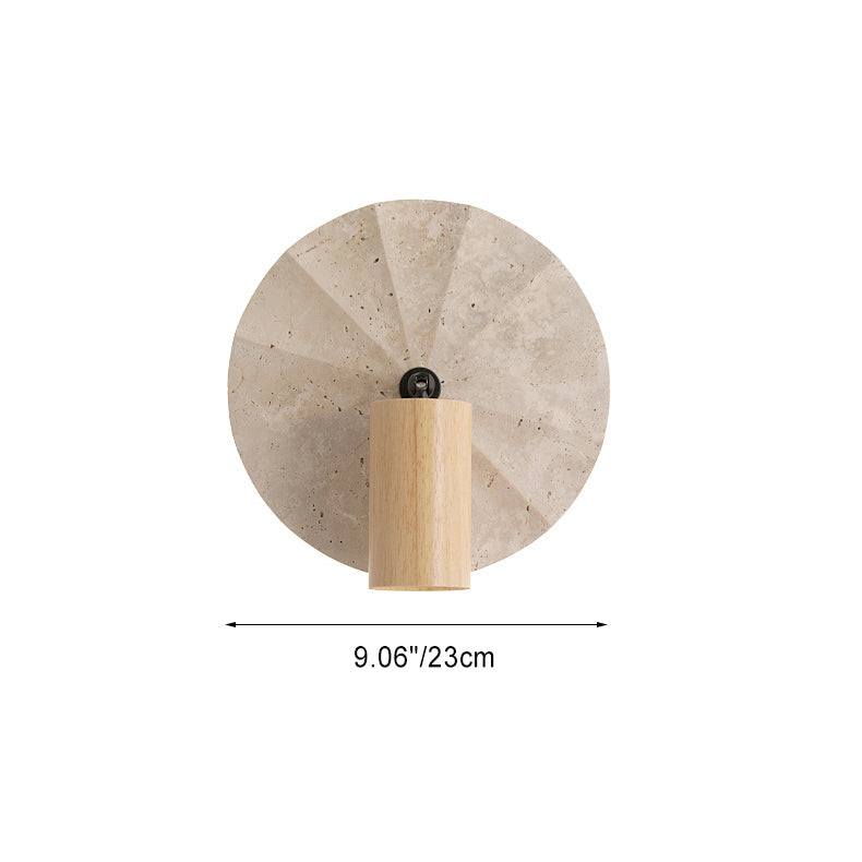 Round Cylinder Yellow Travertine Wall Lamp