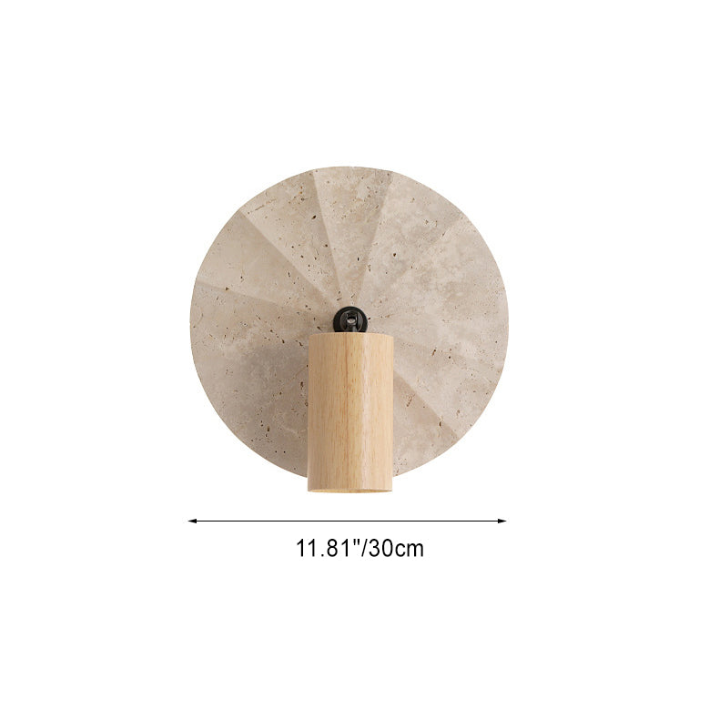 Round Cylinder Yellow Travertine Wall Lamp