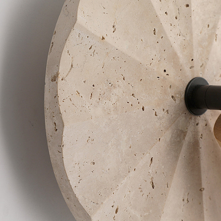 Round Cylinder Yellow Travertine Wall Lamp