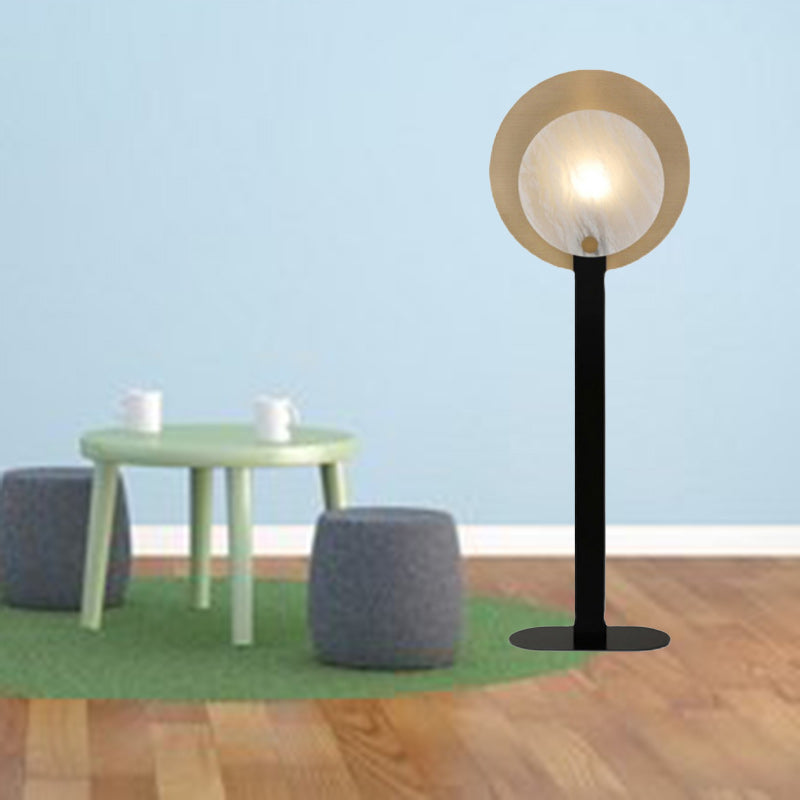 Round Oval Iron Marble Floor Lamp