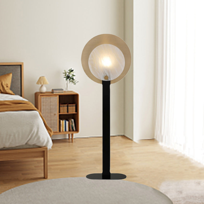 Round Oval Iron Marble Floor Lamp