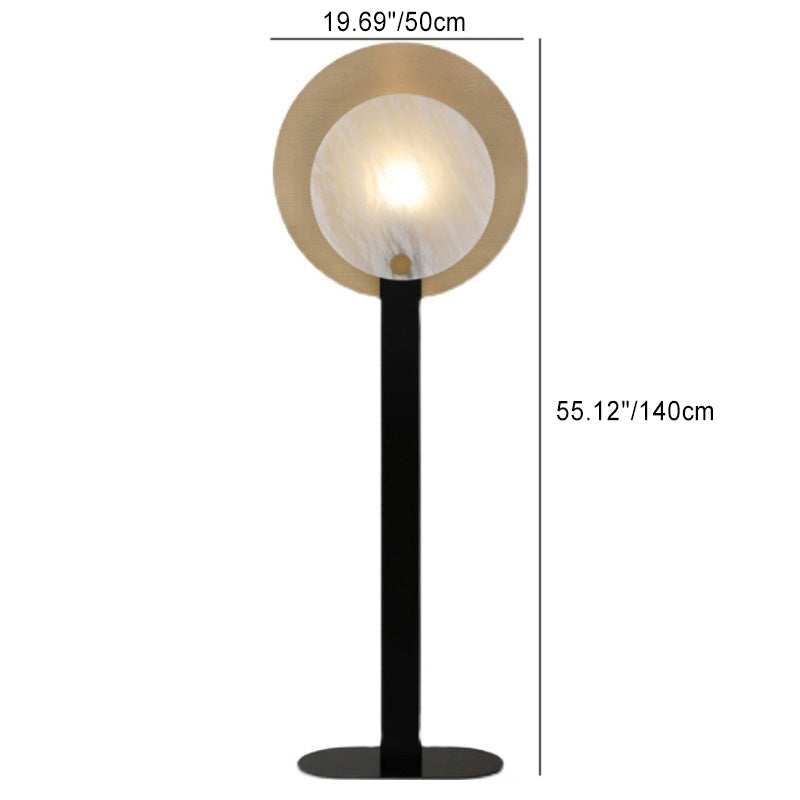 Round Oval Iron Marble Floor Lamp