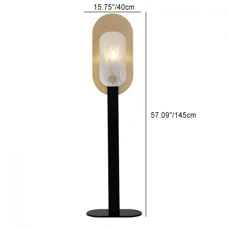 Round Oval Iron Marble Floor Lamp