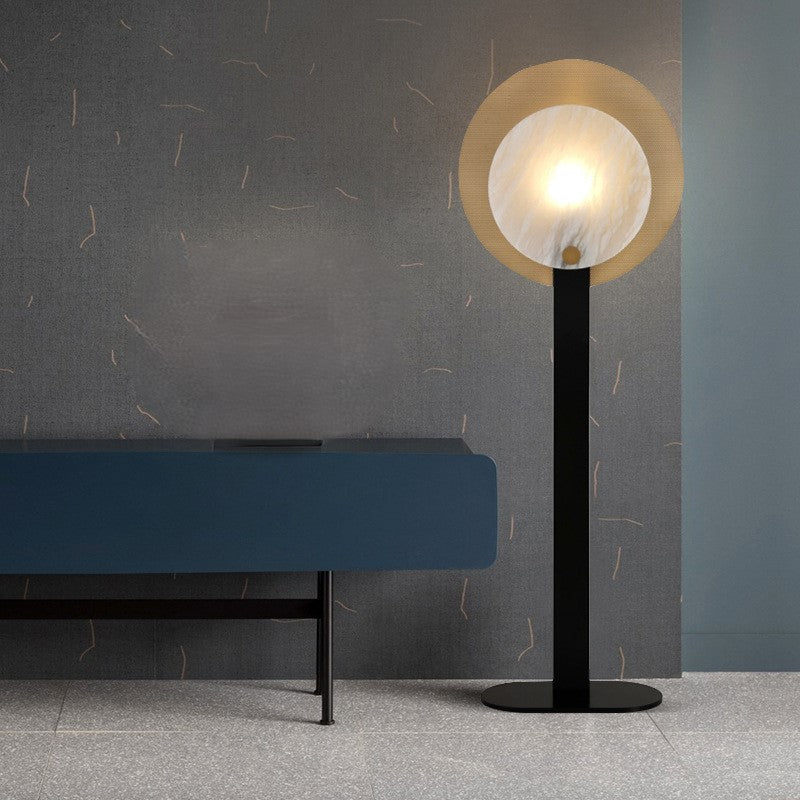 Round Oval Iron Marble Floor Lamp