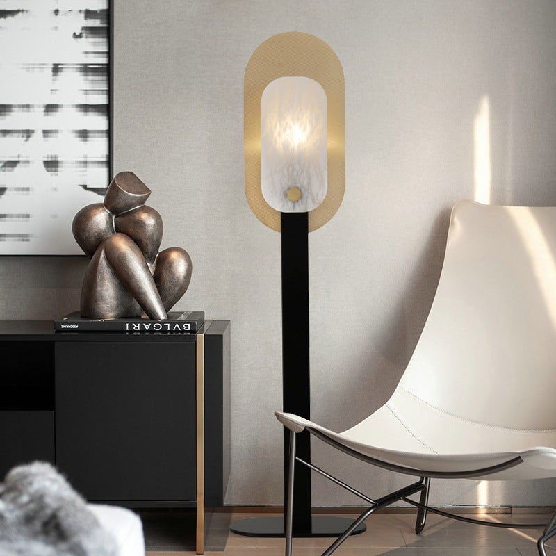 Round Oval Iron Marble Floor Lamp