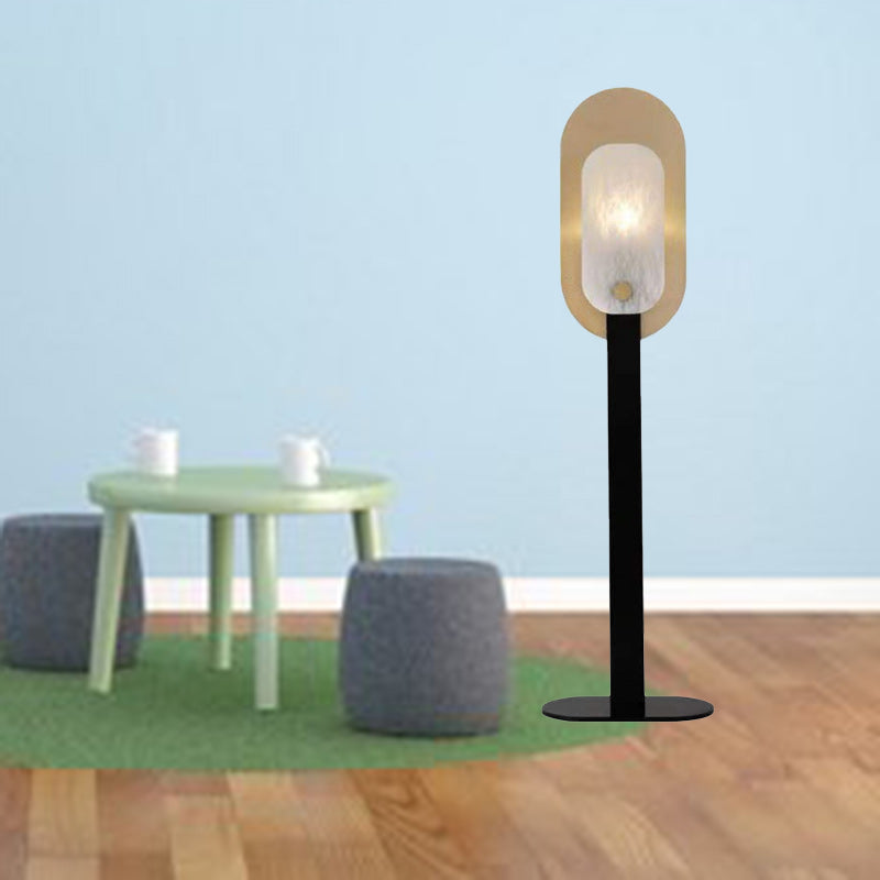 Round Oval Iron Marble Floor Lamp