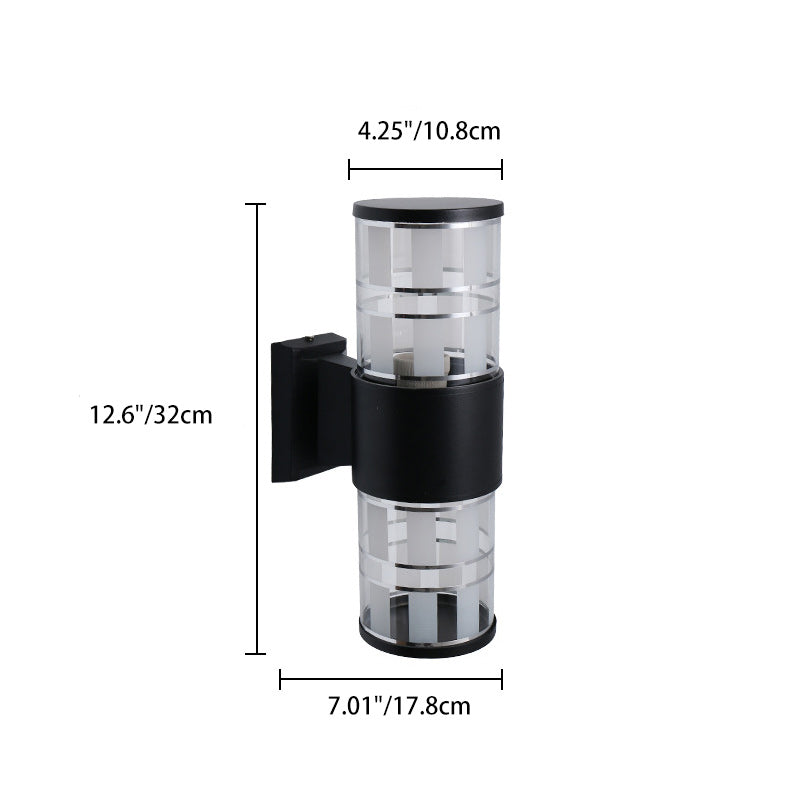 Cylindrical Aluminum Glass 2-Light Outdoor Light