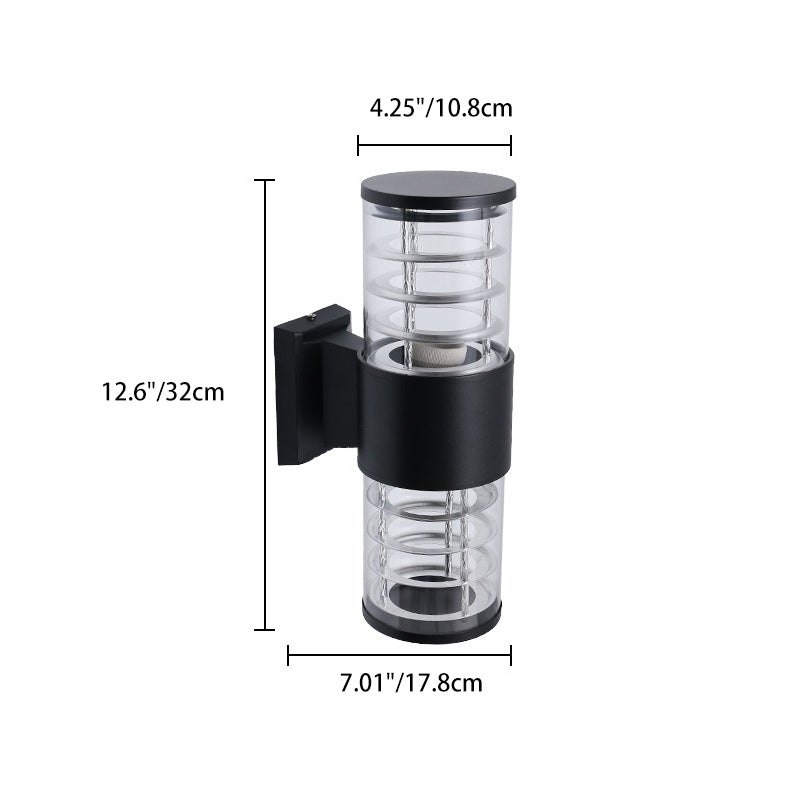Cylindrical Aluminum Glass 2-Light Outdoor Light