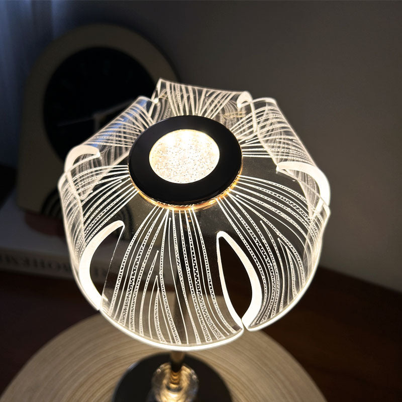 Petal Shape Round Metal Table Lamp