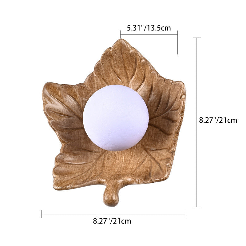 Maple Leaf Round Resin Wall Lamp