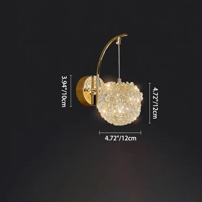 Hydrangea Round Orb Hardware Wall Lamp