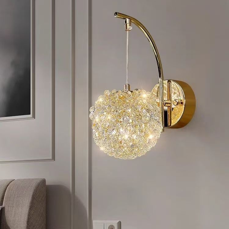 Hydrangea Round Orb Hardware Wall Lamp