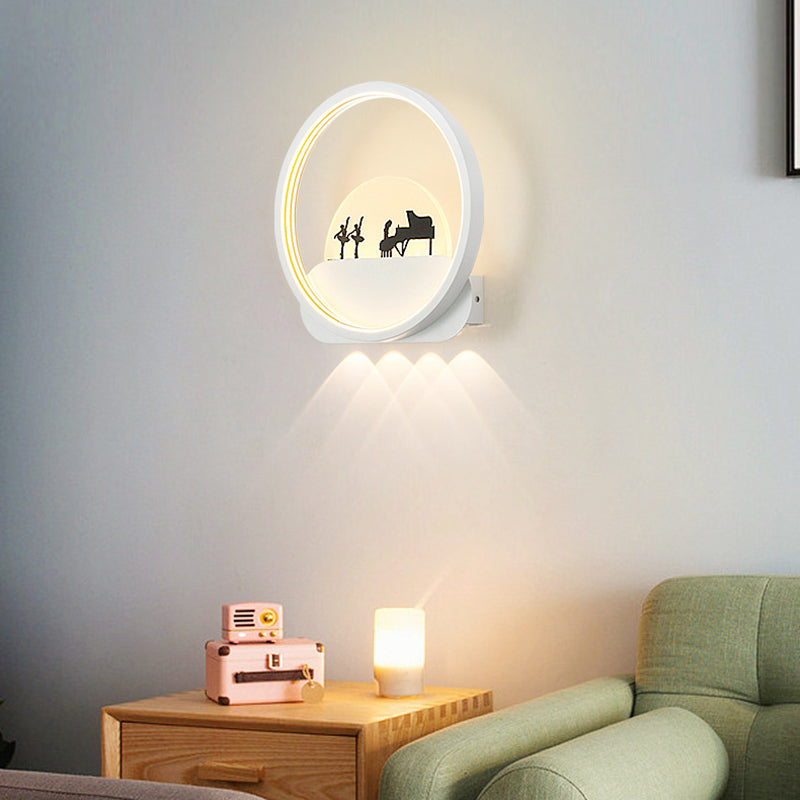 Family Beach Round Square Wall Lamp