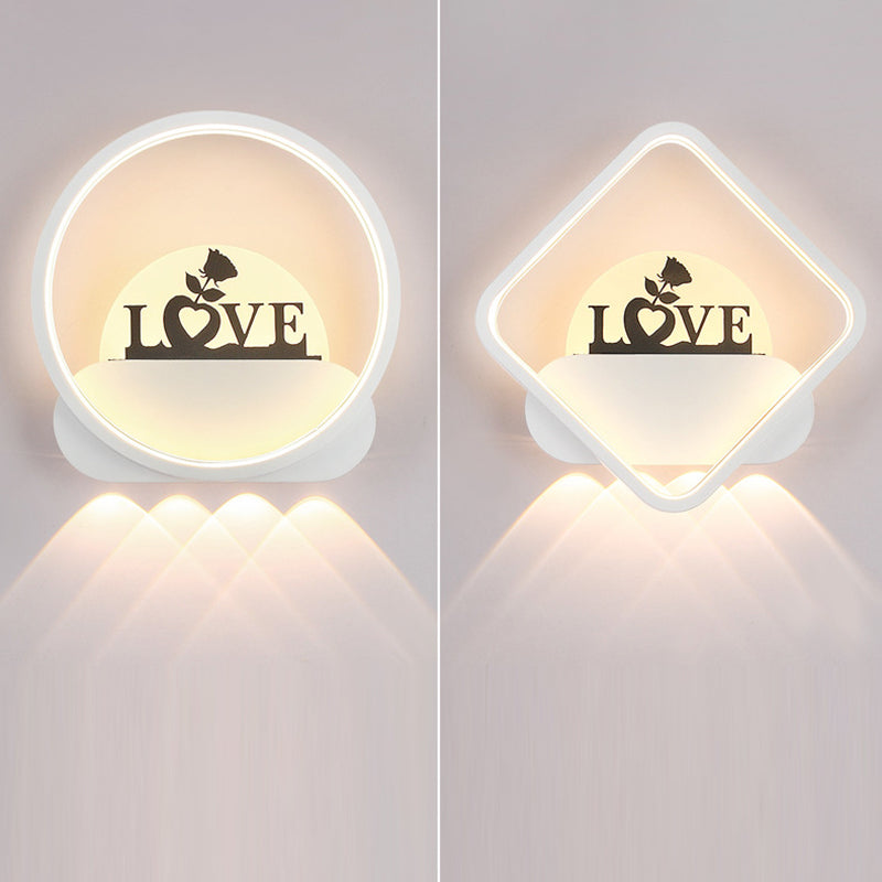 Family Beach Round Square Wall Lamp