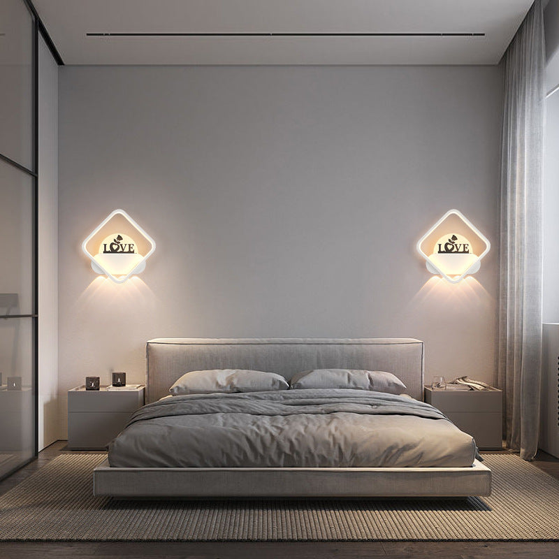 Family Beach Round Square Wall Lamp