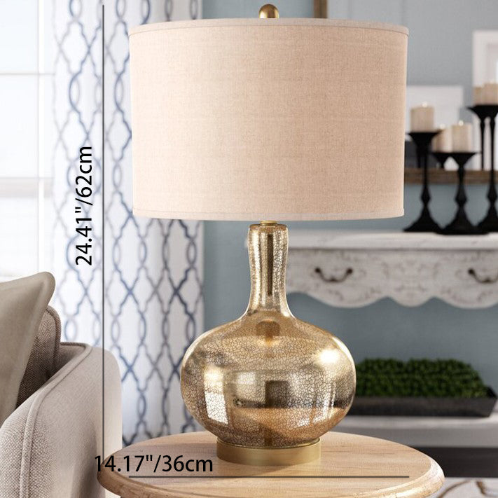 Round Cylinder Oval Glass Table Lamp