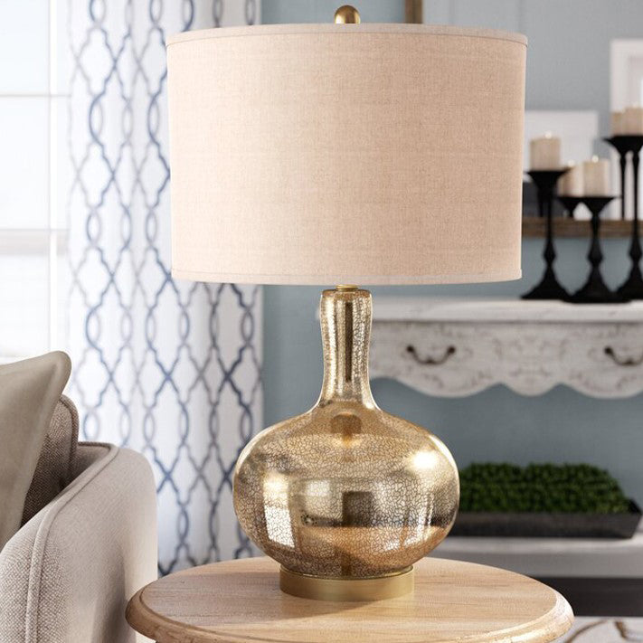 Round Cylinder Oval Glass Table Lamp