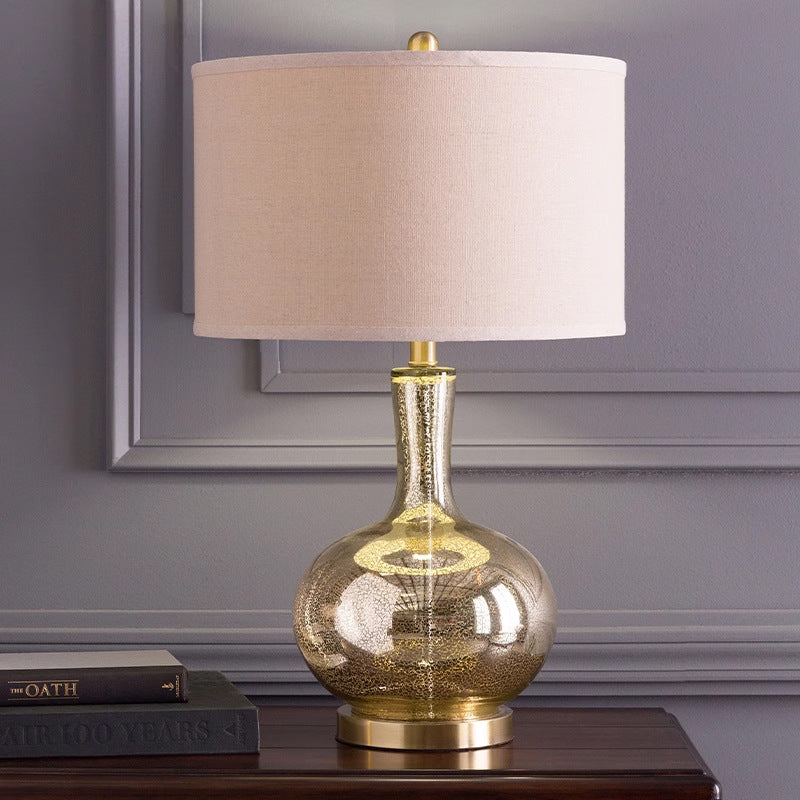 Round Cylinder Oval Glass Table Lamp
