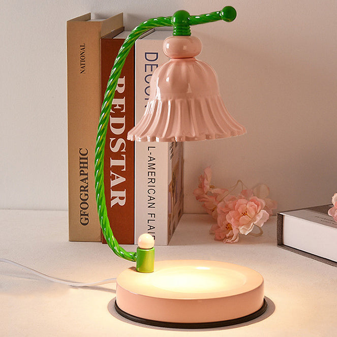 Girl Flower Round Iron Table Lamp