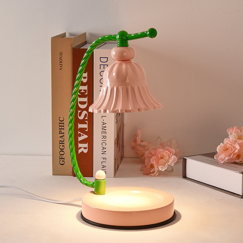 Girl Flower Round Iron Table Lamp